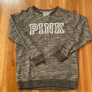 EUC PINK Black/White/Gray Notched Neck Sweatshirt Size XS